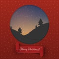 Christmas greeting Card template with red Ribbon Royalty Free Stock Photo