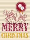 Christmas greeting card, vector design template