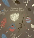 Christmas Greeting card with winter berries