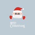 Christmas greeting card. We wish you a Merry Christmas and Happy New Year banner or poster. Santa Claus with mask and text. Covid- Royalty Free Stock Photo