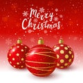 Christmas greeting card with Xmas balls Royalty Free Stock Photo