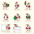 Christmas greeting cards with Santa Clauses