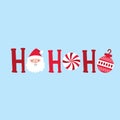 Christmas greeting with decorative Ho ho ho design