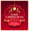 Christmas greeting decorative label Royalty Free Stock Photo