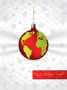 Christmas greeting with globe decoration