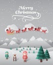 Christmas greeting message with flying santa Royalty Free Stock Photo