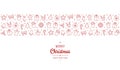 christmas greeting ornament icons element banner red isolated background