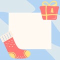 Christmas greeting simple post template for social media feed