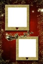 Christmas greeting with two empty frames Royalty Free Stock Photo