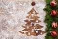 Christmas greeting with xmas tree drawing in sand Royalty Free Stock Photo