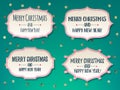 Christmas greetings vintage classic frames set. Royalty Free Stock Photo