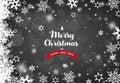 Christmas grey background with white snowflakes.