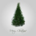 Christmas grey Postcard with Christams Tree Polygonal. Royalty Free Stock Photo