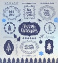 Christmas Hand drawn Vector Design Elements. Typographic elements, Symbols, Icons, Vintage Labels, Badges, Frames Royalty Free Stock Photo