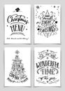 Christmas hand lettered greeting cards set