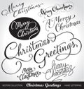 Christmas hand lettering set (vector) Royalty Free Stock Photo