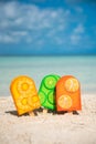 Christmas handmade decorative ornaments for designcolorful and fun popsicle at the beach