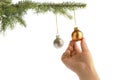 Christmas hanging on balls Royalty Free Stock Photo