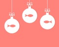 Christmas hanging baubles with fish ornament