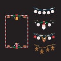 Christmas Hanging Decoration Concept, Christmas design elements, vector set Royalty Free Stock Photo