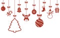 Christmas hanging ornaments background Royalty Free Stock Photo