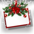 Christmas hanging rectangular banner. Vector