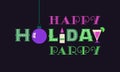 Christmas happy holiday party flat vector greeting