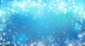 Christmas and Happy New Year banner with copy space. Big shining glitter bokeh background. Blue color lights decorative background Royalty Free Stock Photo