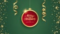 Christmas and Happy New Year celebration banner. Festive background with handwritten inscription Merry Christmas.