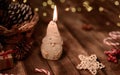 Christmas and Happy New Year concept. Candle light decorate for Winter season holiday.