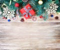 Christmas or Happy New Year decoration background. Composition f