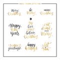 Christmas And Happy New Year Gold Quotes