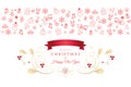 Merry Christmas and Happy New Year greeting card Xmas icons and symbols Royalty Free Stock Photo