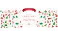Christmas greeting card Xmas icons and symbols Royalty Free Stock Photo