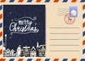 Christmas And Happy New Year Greeting Holiday Postcard, Old Winter City Xmas Vintage Background. Vector Illustration