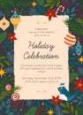 Christmas and Happy New Year party invitation template