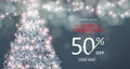 Christmas, happy new year sale banner. Special offer, discount type text Royalty Free Stock Photo