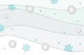 Christmas and happy new year winter background. Paper cutout layers, decorated with snowflakes and balls. Royalty Free Stock Photo