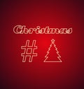 Christmas hashtag neon sign