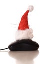 Christmas Hat on Computer Mouse Royalty Free Stock Photo