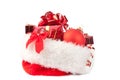 Christmas hat full of red ornaments Royalty Free Stock Photo