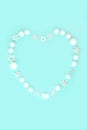 Christmas Heart Shape Wreath of White Bauble Decorations