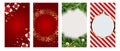 Christmas Hilidat Background for Instagram Stories Post Set. Vector Illustration