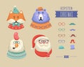 Christmas hipster animals. Vector illustration