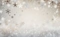 Christmas holiday abstract simple modern silver beige snow snowflakes winter with sparkles and glitter background Royalty Free Stock Photo