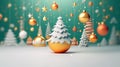 Christmas holiday background colorful Christmas tree with decorative balls and copy space Royalty Free Stock Photo