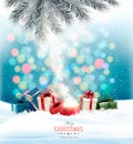 Christmas holiday background with colorful presents Royalty Free Stock Photo