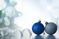 Christmas Holiday Background decorated with baubles, light garland. Christmas and New Year Decoration Royalty Free Stock Photo