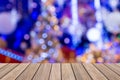 Christmas holiday background with empty wooden. Royalty Free Stock Photo