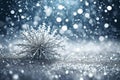 Christmas holiday background with falling silver abstract snow and glitter Royalty Free Stock Photo